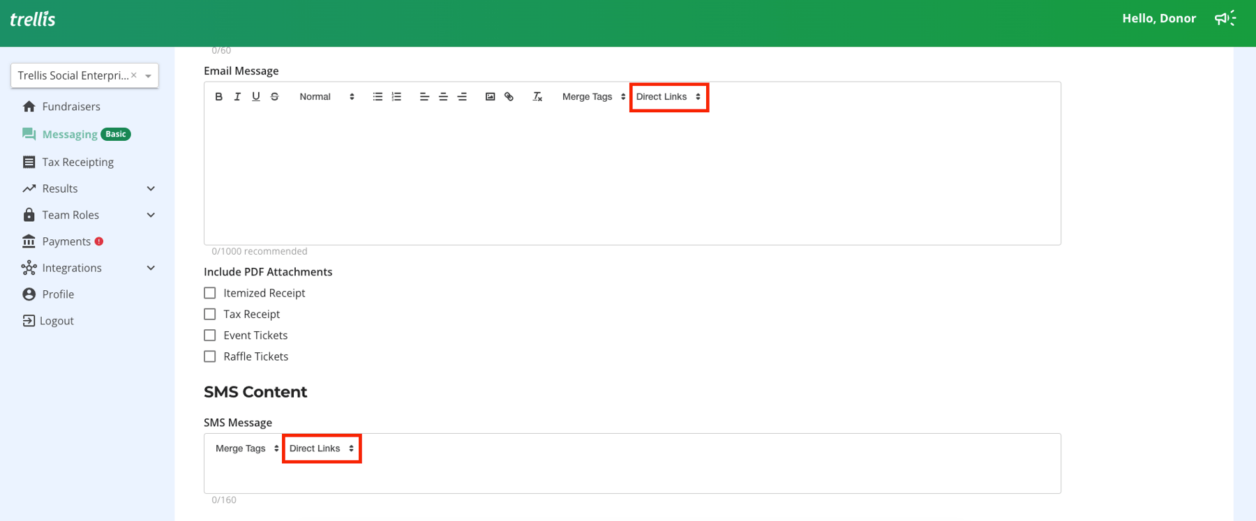 How to Use Merge Tags and Direct Links in Trellis Messaging