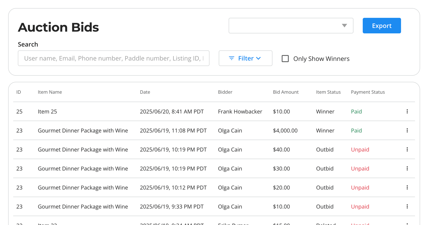 How to Manage Auction Bids and Participants
