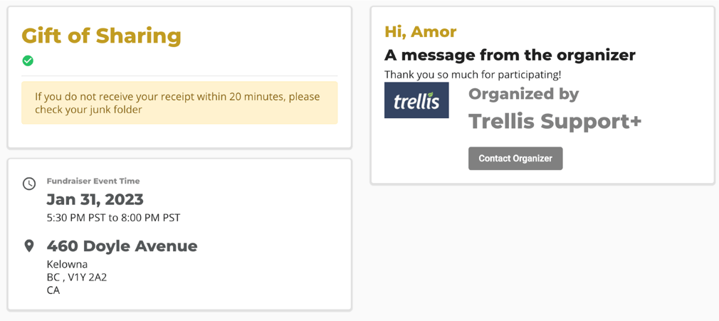 Automated Raffle Donor Communication Preview